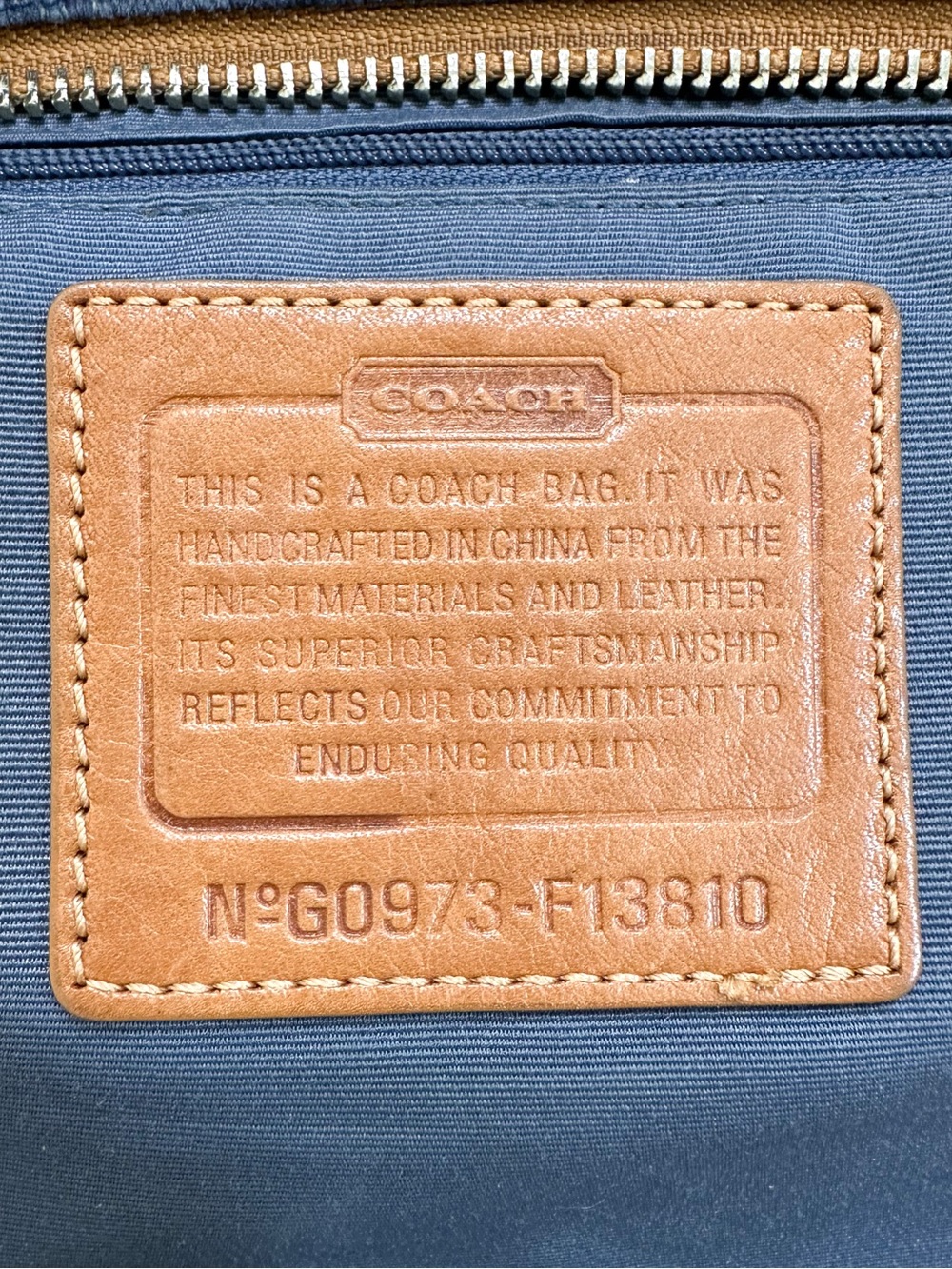Coach Tonal Big C Signature Denim East/West Gallery Tote Y2K F13810 - Picture 10 of 13